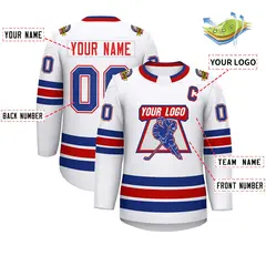 White Red White-Royal Classic Hockey Jersey 2