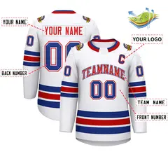 White Red White-Royal Classic Hockey Jersey 2