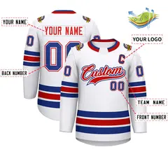 White Red White-Royal Classic Hockey Jersey 2