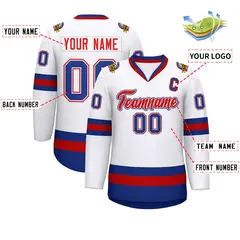 White Red White-Royal Classic Hockey Jersey 2