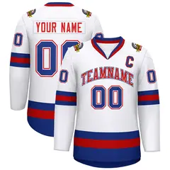 White Red White-Royal Classic Hockey Jersey