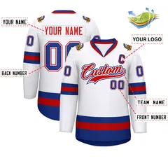 White Red White-Royal Classic Hockey Jersey 2