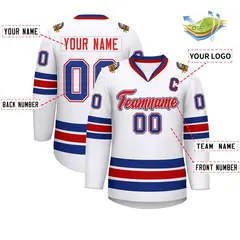 White Red White-Royal Classic Hockey Jersey 2