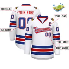 White Red White-Royal Classic Hockey Jersey 2