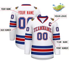 White Red White-Royal Classic Hockey Jersey 2