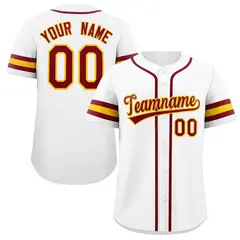 White Red-Yellow Classic Authentic Baseball Jersey