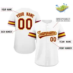 White Red-Yellow Classic Authentic Baseball Jersey 2