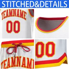 White Red-Yellow Classic Sets Basketball Jersey 6