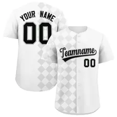 White Rhombus Design Authentic Baseball Jersey