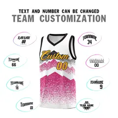 White Rose Red Mountain Fade Gradient Basketball Jersey 4