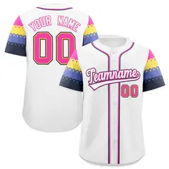 White Rose Red Navy Flag Lace Sleeve Baseball Jersey