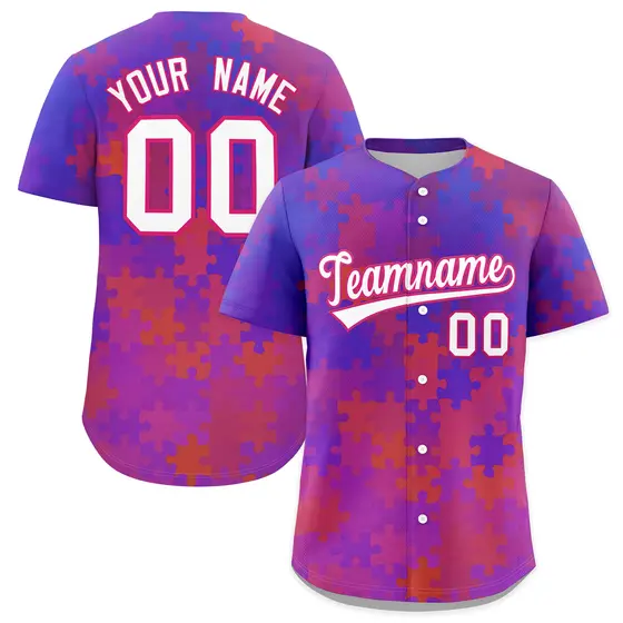 White Rose Red Puzzle Elements Baseball Jersey
