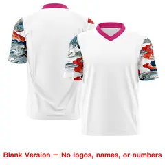 White Rose Red Sleeve Ukiyo-e Auspicious Clouds Graffiti Football Jersey 7