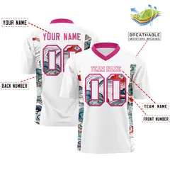 White Rose Red Ukiyo-e Auspicious Clouds Graffiti Football Jersey 2