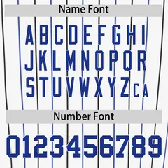 White Royal and Black Bi-Color Stripes Baseball Jersey 4