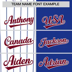 White Royal and Crimson Pinstripe Raglan Baseball Jersey 3