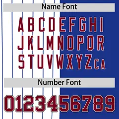 White Royal and Crimson Pinstripe Raglan Baseball Jersey 4