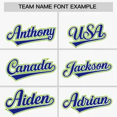 White Royal and Neon Green Raglan Sleeves Baseball Jersey 3