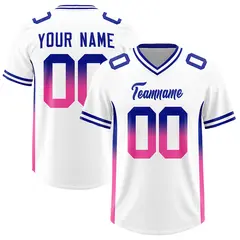 White Royal and Pink Gradient Sides Fashion Football Jersey