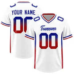 White Royal and Red Gradient Sides Fashion Football Jersey 1
