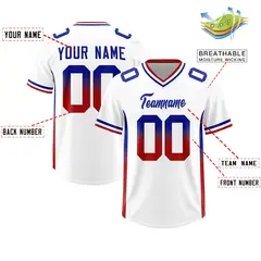 White Royal and Red Gradient Sides Fashion Football Jersey 2