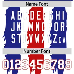 White Royal and Red Graffiti Pattern Flag Football Jersey 4