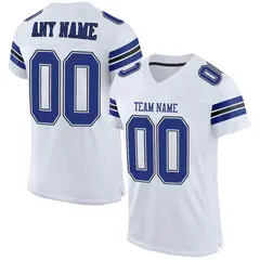 White Royal-Black Classic Style Mesh Football Jersey 1