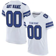 White Royal-Black Classic Style Mesh Football Jersey 1