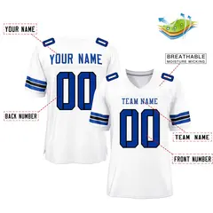 White Royal-Black Classic Style Mesh Football Jersey 2