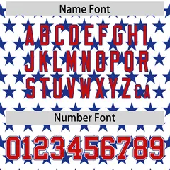 White Royal Blue American Flag Graffiti Baseball Jersey 4