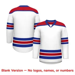 White Royal Blue Ice Cream Helmet Pattern Hockey Jersey 7
