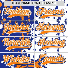 White Royal Blue Orange Full-Snap Tiger Graffiti Baseball Jersey 6