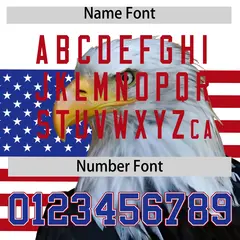 White Royal Blue Red American Flag Graffiti Split Independence Day Baseball Jersey 4