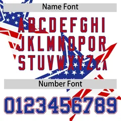 White Royal Blue Red American Flag Graffiti Split Independence Day Baseball Jersey 4