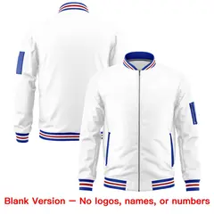 White Royal Blue Red American Flag Independence Day Full Zip Wrinkle-Resistant Jacket 6