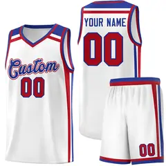 White Royal Blue Red Color Charge Series Basketball Jersey 1