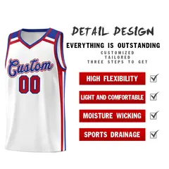 White Royal Blue Red Color Charge Series Basketball Jersey 2