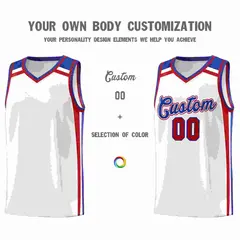 White Royal Blue Red Color Charge Series Basketball Jersey 3