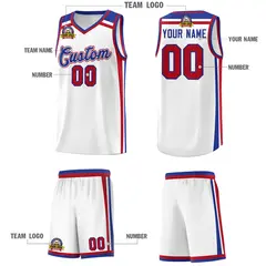White Royal Blue Red Color Charge Series Basketball Jersey 5