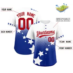 White Royal Blue Red Rising Stars Gradient Baseball Jersey 2