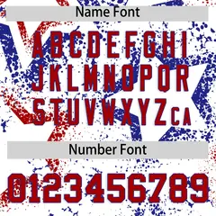 White Royal Blue Red Star Ink Graffiti Baseball Jersey 4