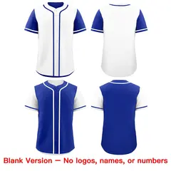 White Royal Blue Reversible Raglan Baseball Jersey 9