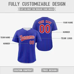 White Royal Blue Reversible Stripe Baseball Jersey 3