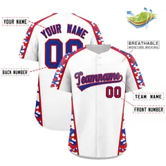 White Royal Blue Side Camo Baseball Jersey 2
