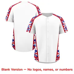 White Royal Blue Side Camo Baseball Jersey 7