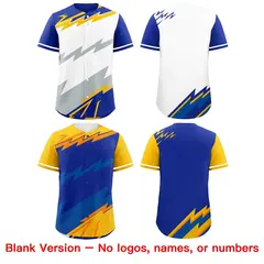 White Royal Blue Silver Reversible Baseball Jersey Lightning Graffiti Pattern 8