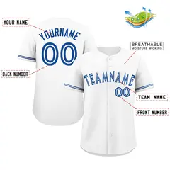 White Royal Bull Classic Authentic Baseball Jersey 2
