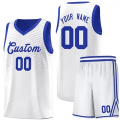 White Royal Chest Slash Pattern Basketball Jersey 1