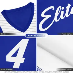 White Royal Chest Slash Pattern Basketball Jersey 10