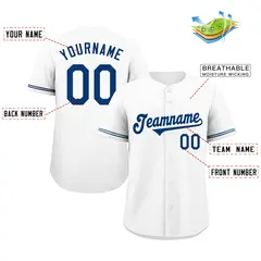 White Royal Classic Authentic Baseball Jersey 2